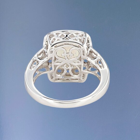 *VINTAGE* 2.06 ctw Ethiopian Opal Sterling Silver Ring - Picture 4 of 4